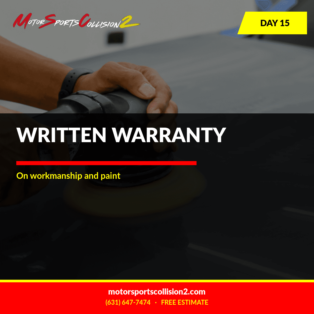 October 15, 2026: WRITTEN WARRANTY